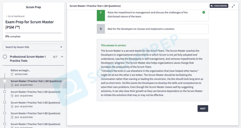 PSM I Quiz Question 3 Explanation